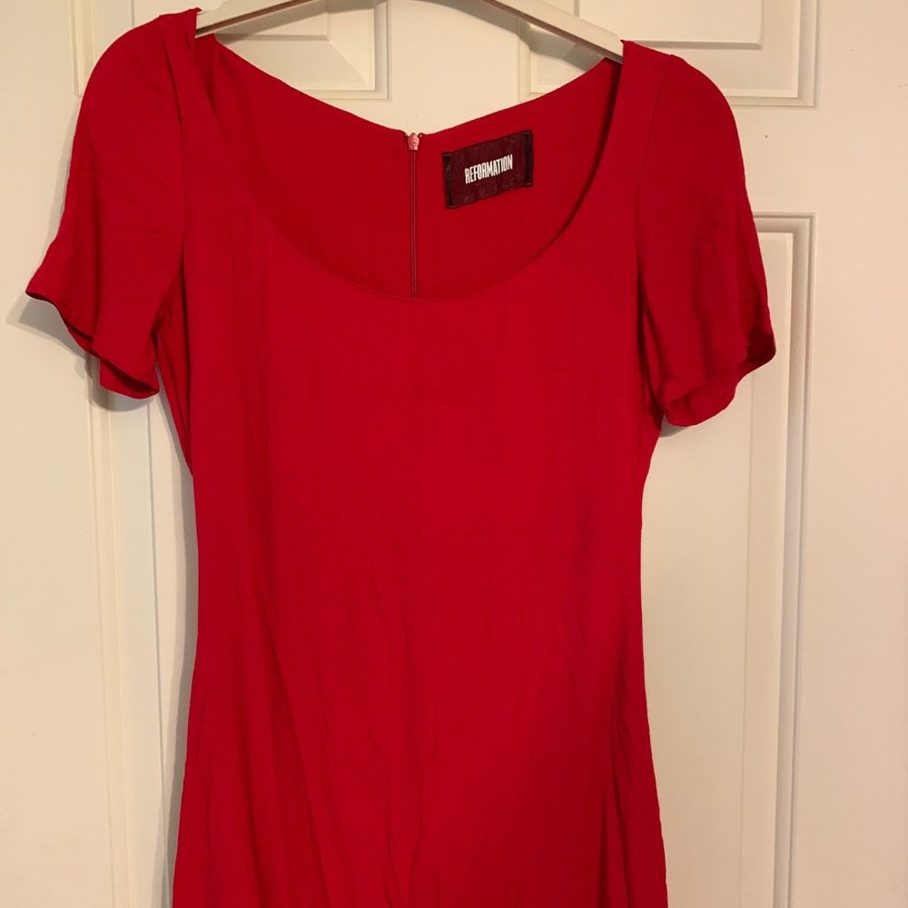 REFORMATION Hot Red Mini Dress